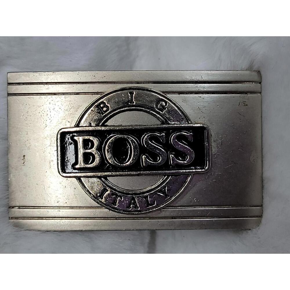 Belt Buckle Big Boss Italy 1.75"x2.5" Silver tone